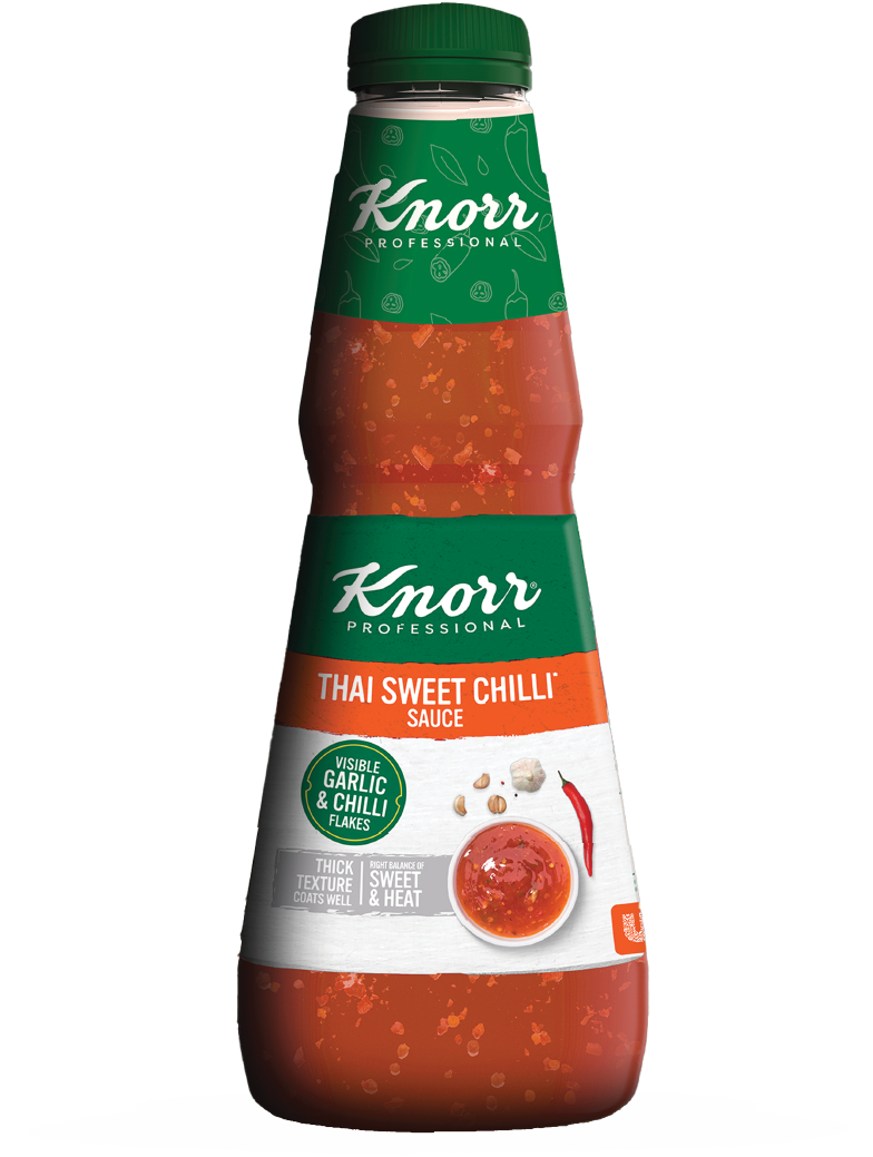 Knorr Professional Thai Sweet Chilli Sauce (12 x 970g) - New Knorr Professional Thai Sweet Chilli Sauce provides a rich, thick texture that coats your dishes perfectly, with a bold sweet and spicy kick!