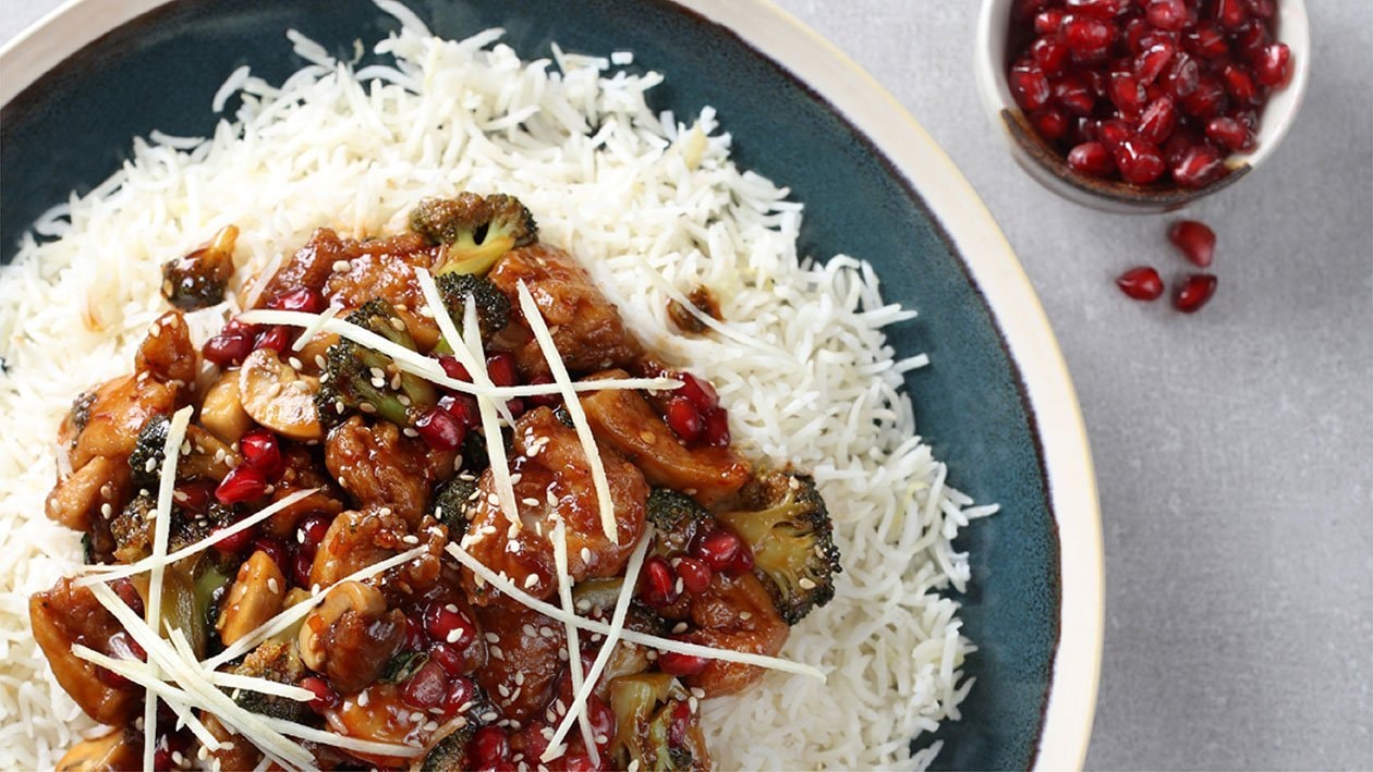 Sesame Chicken with Ginger Rice Pilaf – - Recipe