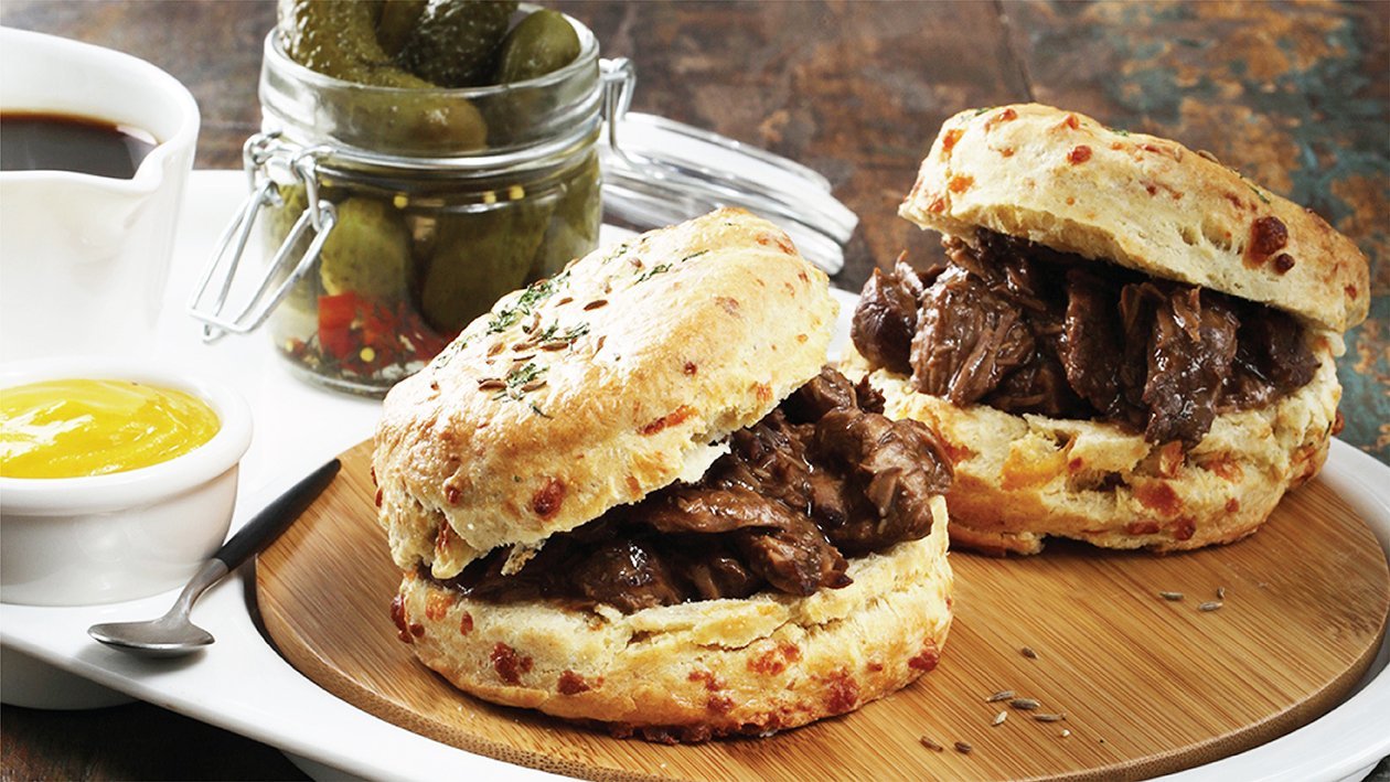 Pulled Beef Scone Sliders – - Recipe