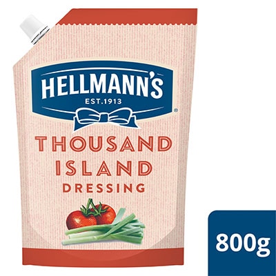 Hellmann’s Thousand Island (12x800ml) - Hellmann’s Thousand Island Dressing delivers consistent great taste and creamy texture to your salads in a convenient pack.